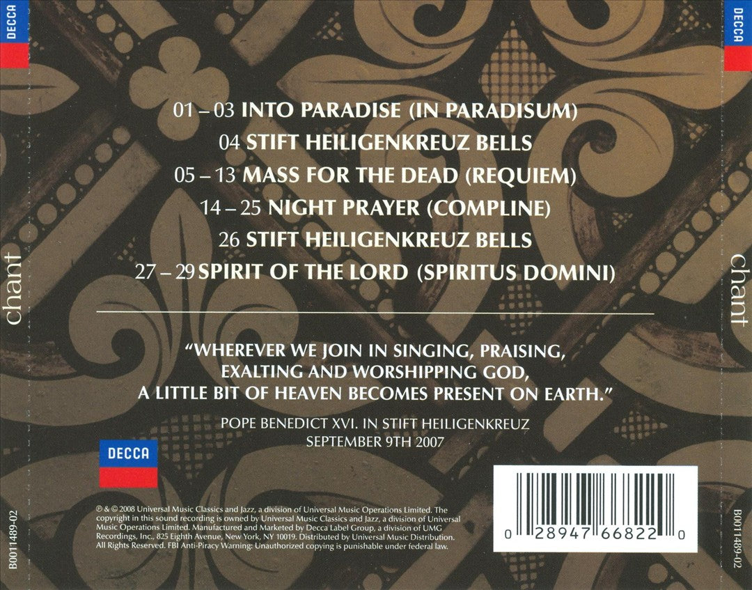 Chant: Music for the Soul cover art