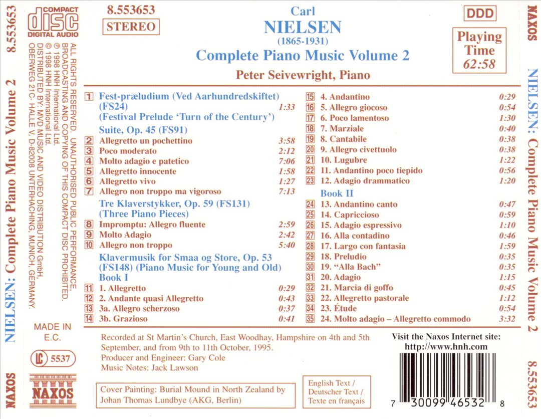 Nielsen: Complete Piano Music, Vol. 2 cover art