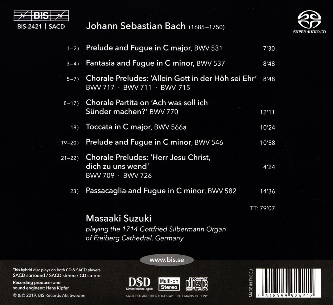 Masaaki Suzuki plays Bach Organ Works, Vol. 3: Passacaglia in C minor cover art