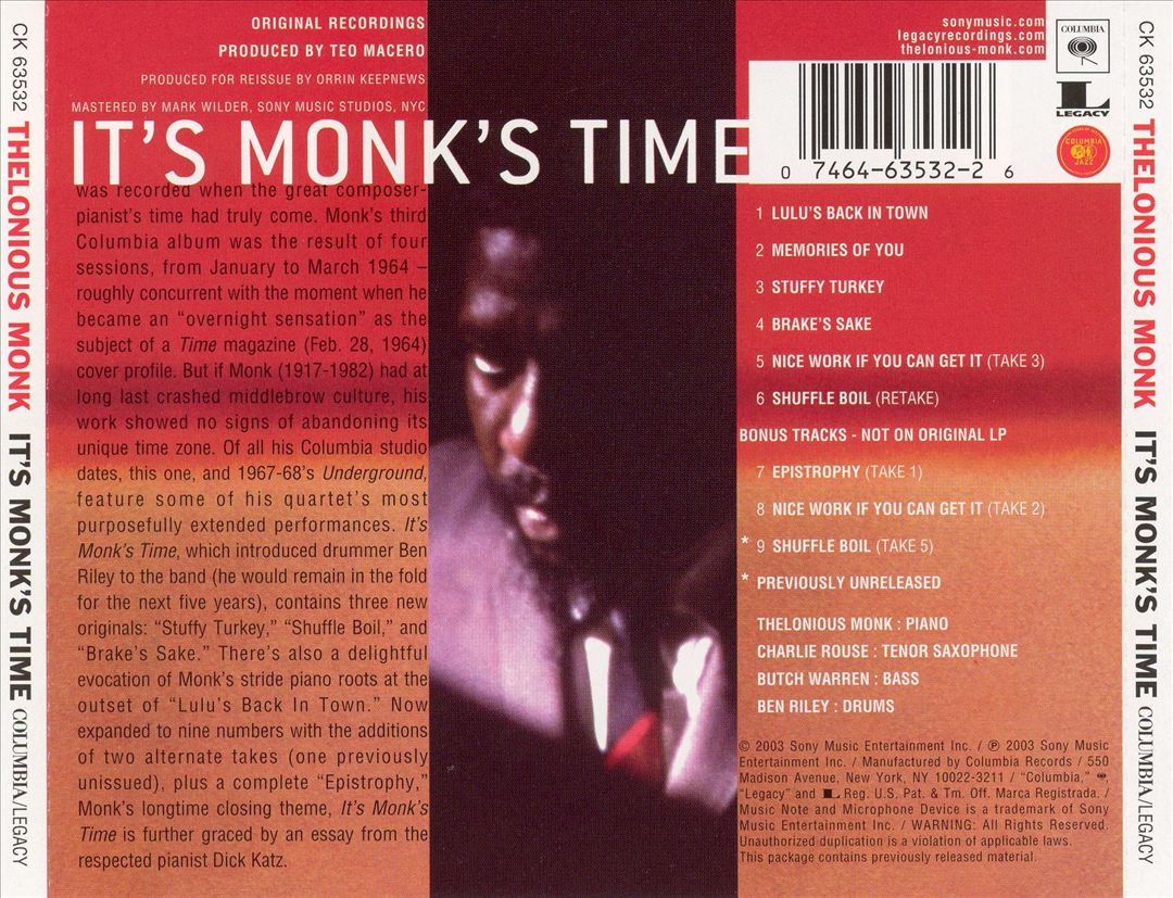 It's Monk's Time [Bonus Tracks] cover art