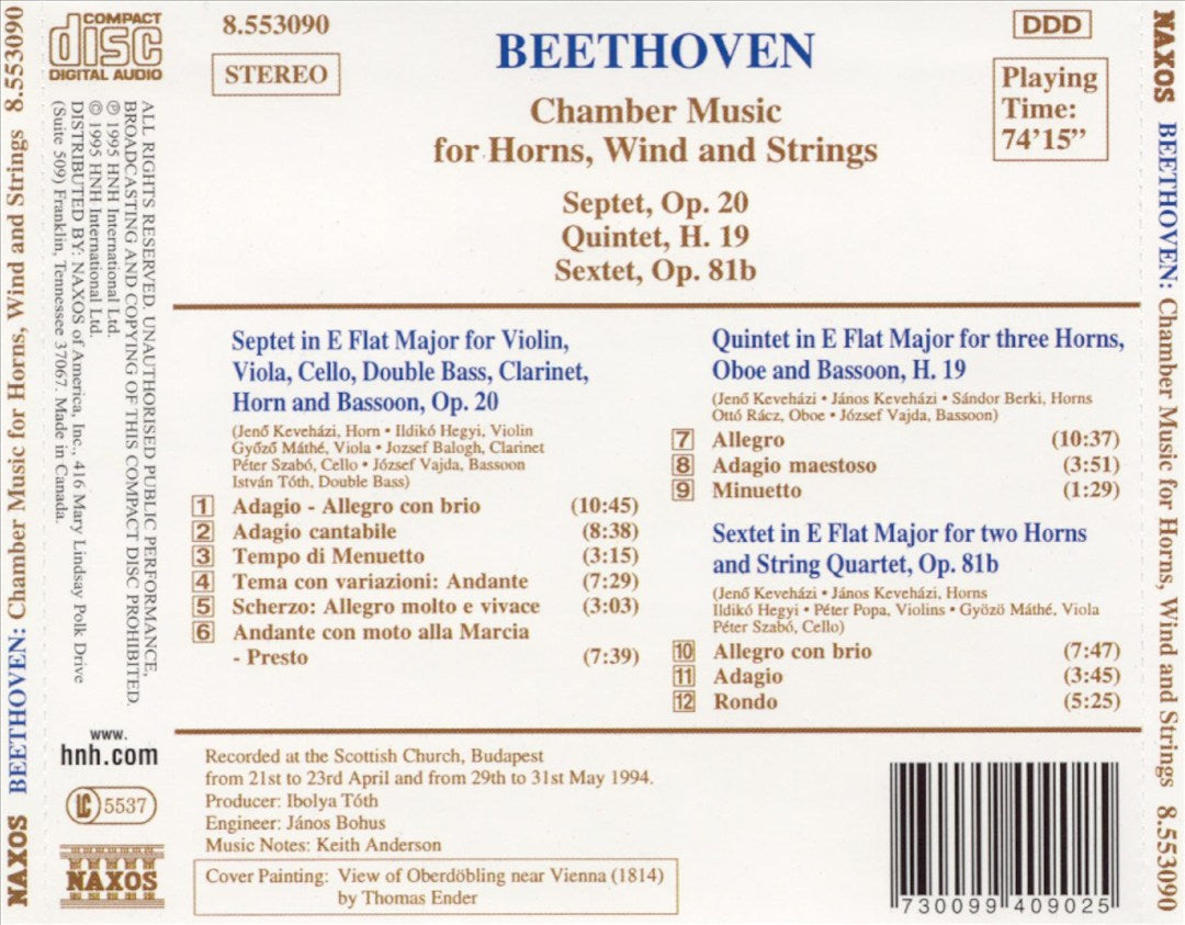 Beethoven: Chamber Music for Horns, Wind & Strings cover art