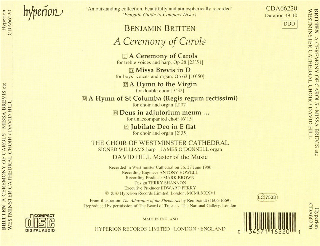Britten: A Ceremony of Carols cover art