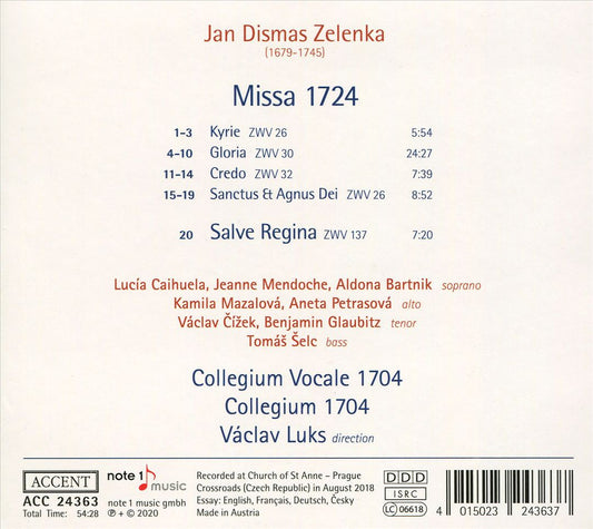 Jan Dismas Zelenka: Missa 1724 cover art
