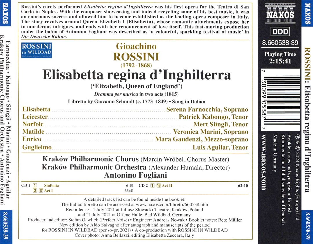 Rossini: Elisabetta, regina d'Inghilterra cover art