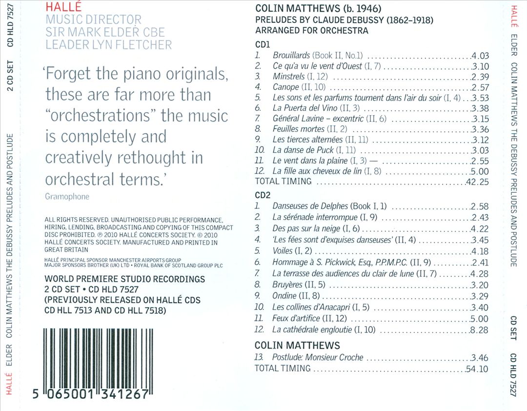 Colin Matthews: The Debussy Preludes cover art