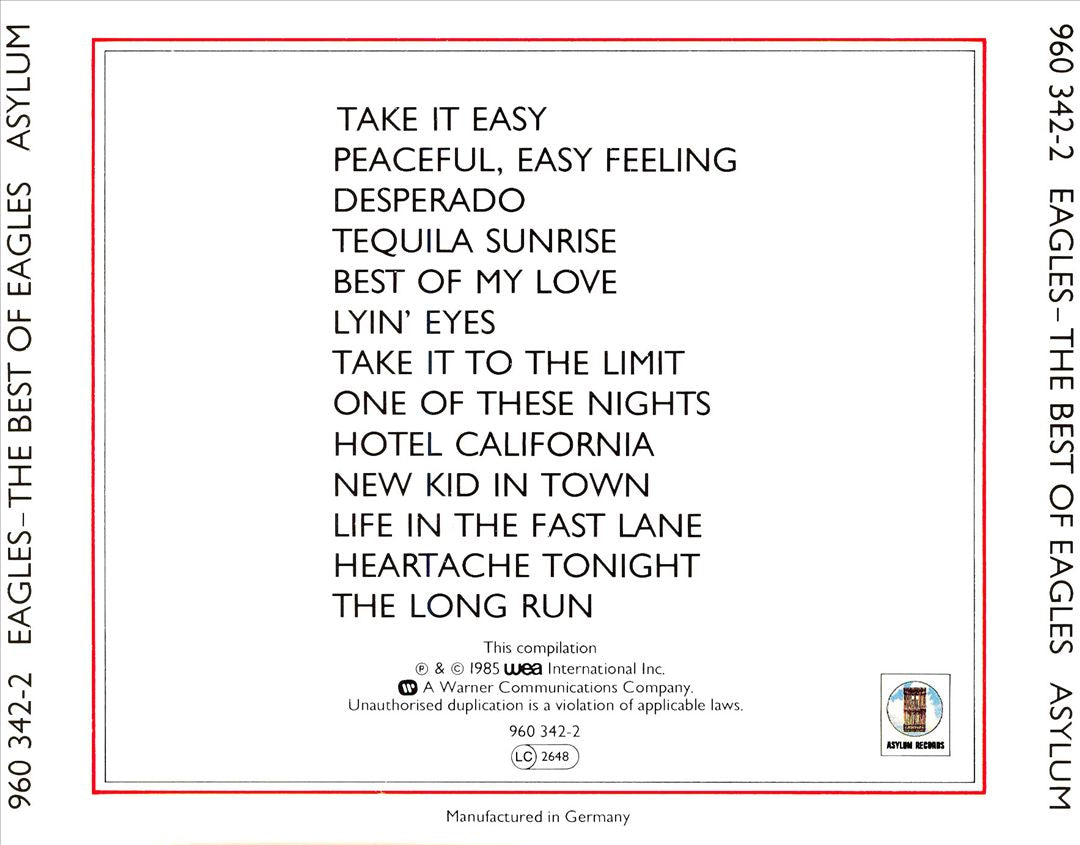 Best of the Eagles [Asylum] cover art