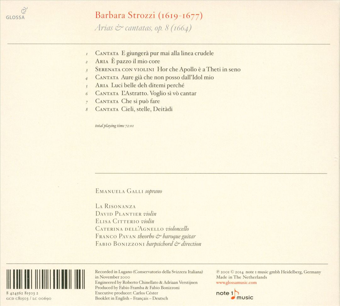 Barbara Strozzi: Arie & Cantate cover art