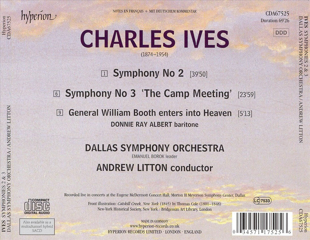 Ives: Symphonies Nos. 2 & 3 cover art