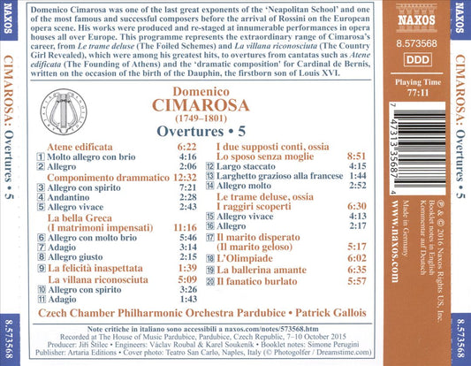 Domenico Cimarosa: Overtures, Vol. 5 cover art