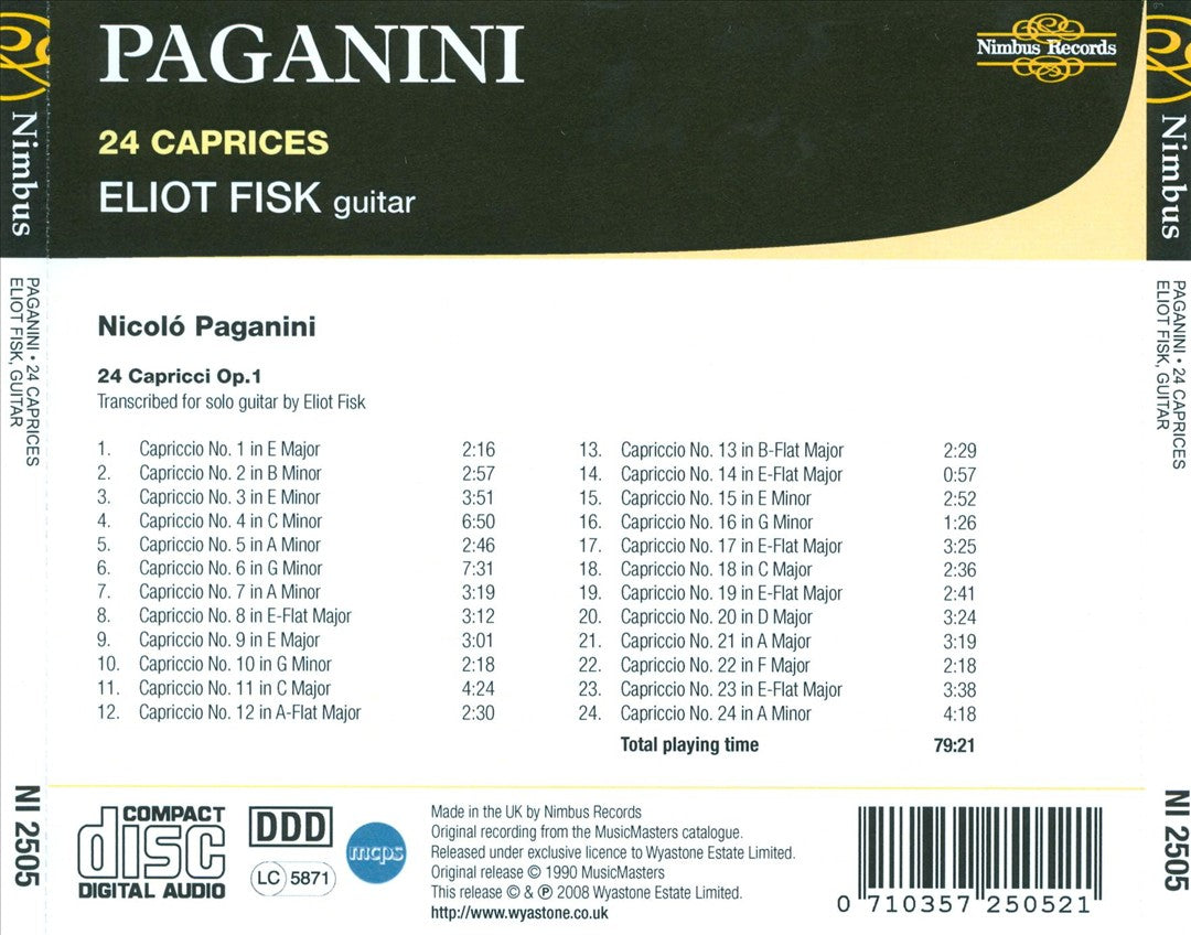 Paganini: 24 Caprices cover art