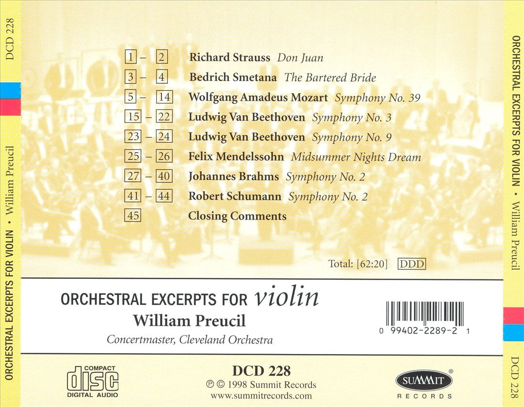 Orchestral Excerpts for Violin cover art