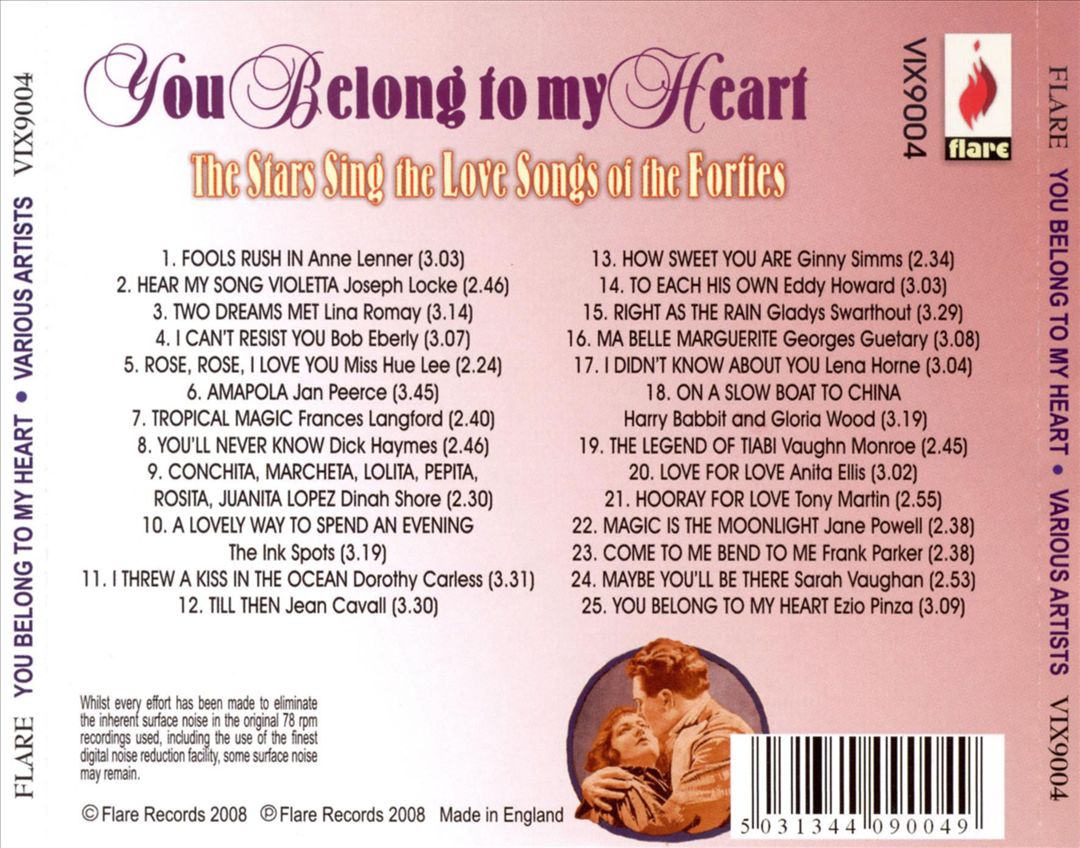 You Belong to My Heart cover art