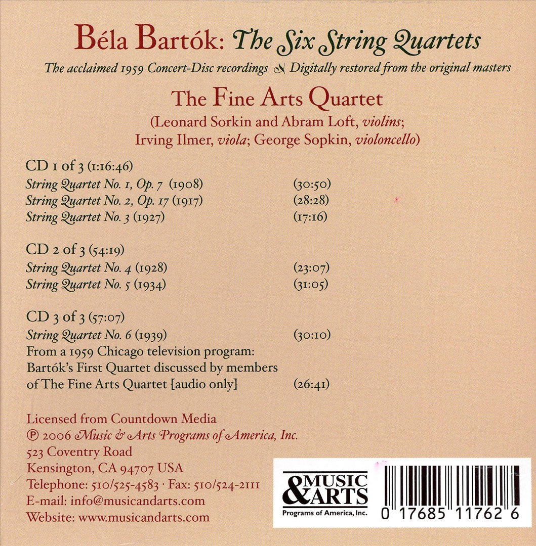 Béla Bartók: The Six String Quartets cover art