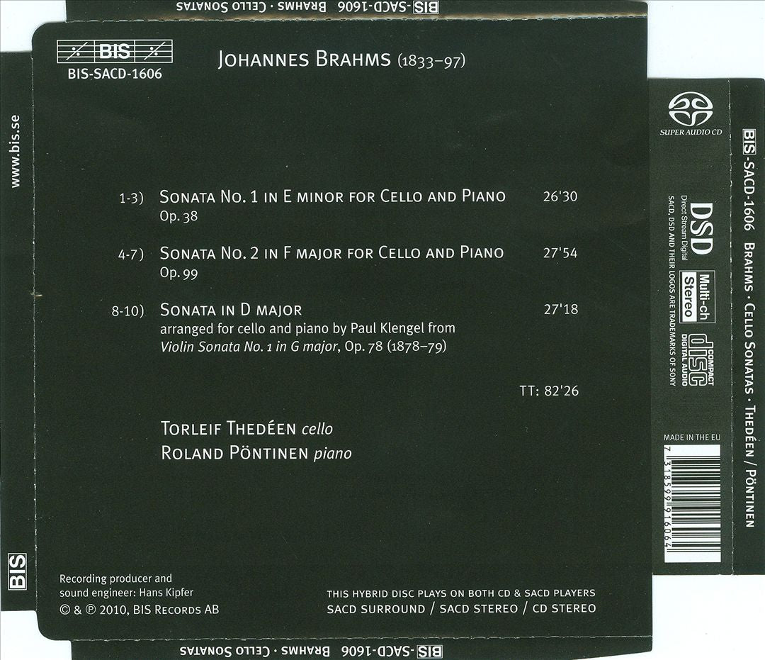 Brahms: Cello Sonatas cover art
