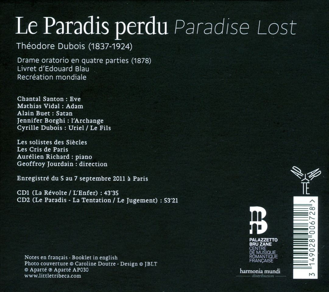Théodore Dubois: Le Paradis Perdu cover art