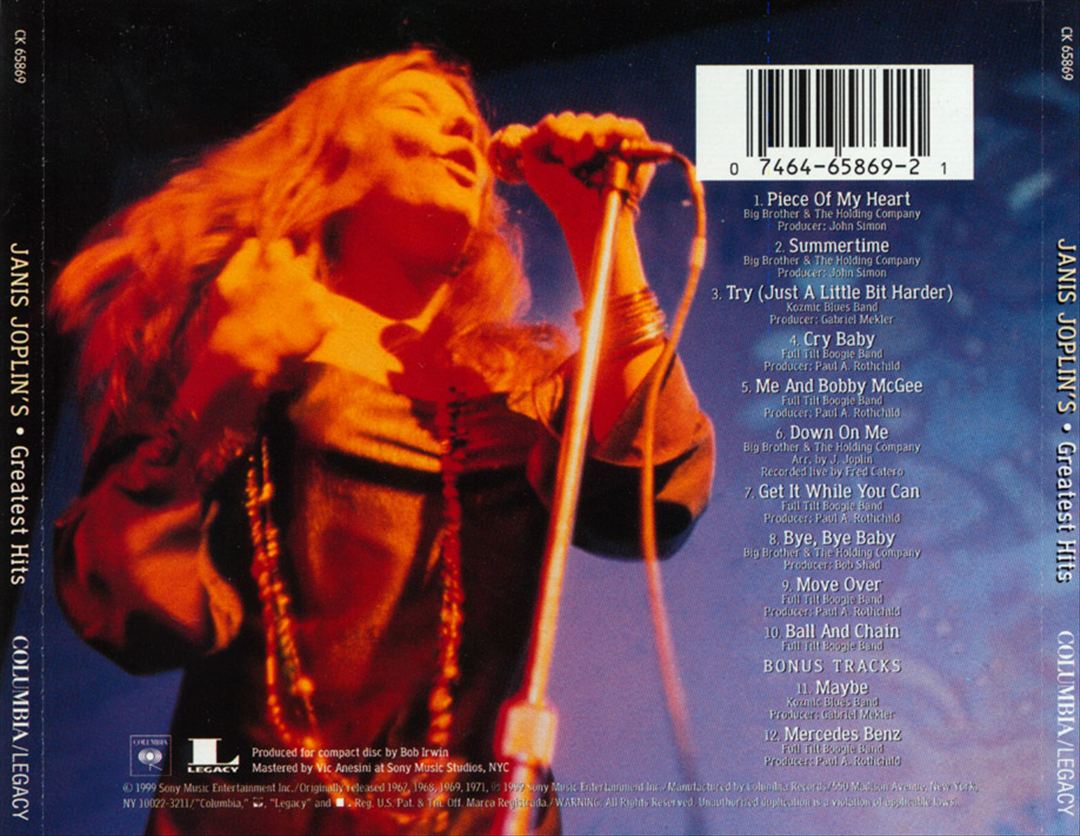 Janis Joplin's Greatest Hits [Bonus Tracks] cover art