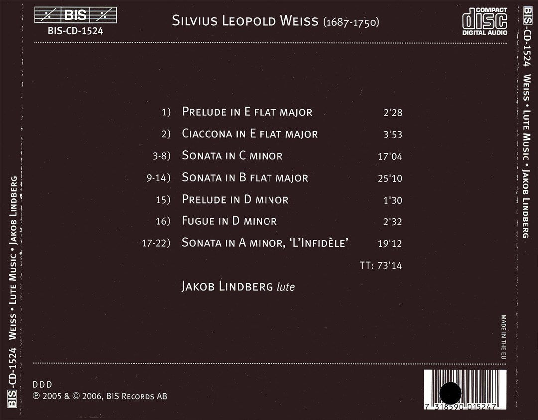 Weiss: Sonatas played on the unique 1590 Sixtus Rauwolf Lute cover art