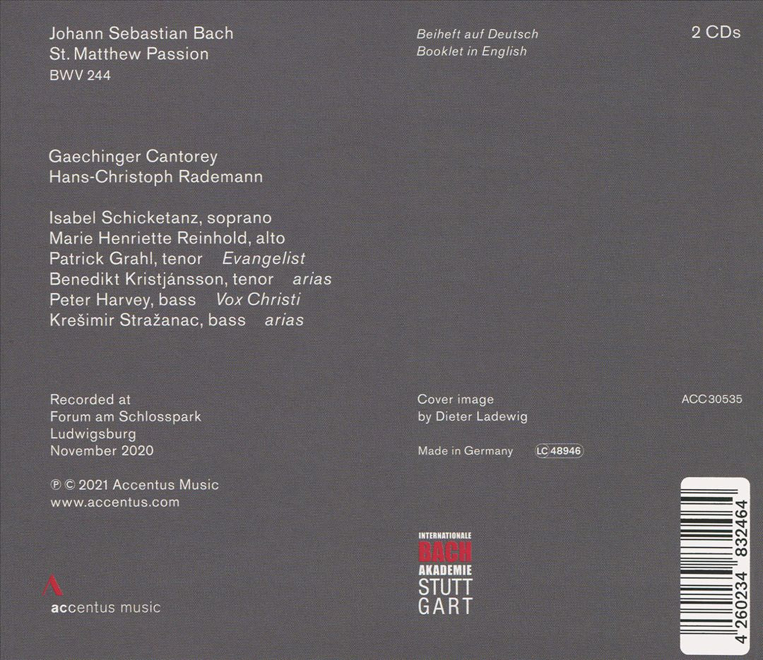 J.S. Bach: St. Matthew Passion cover art