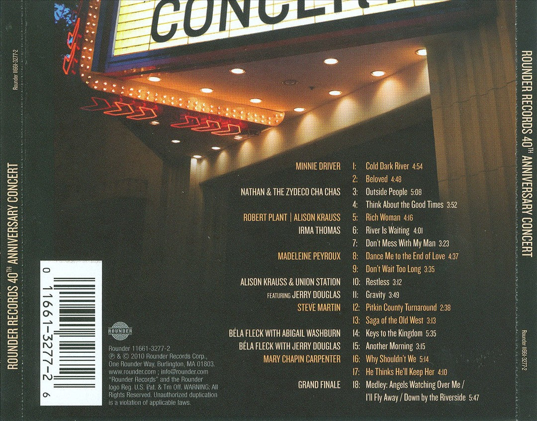 Rounder Records 40th Anniversary Concert cover art
