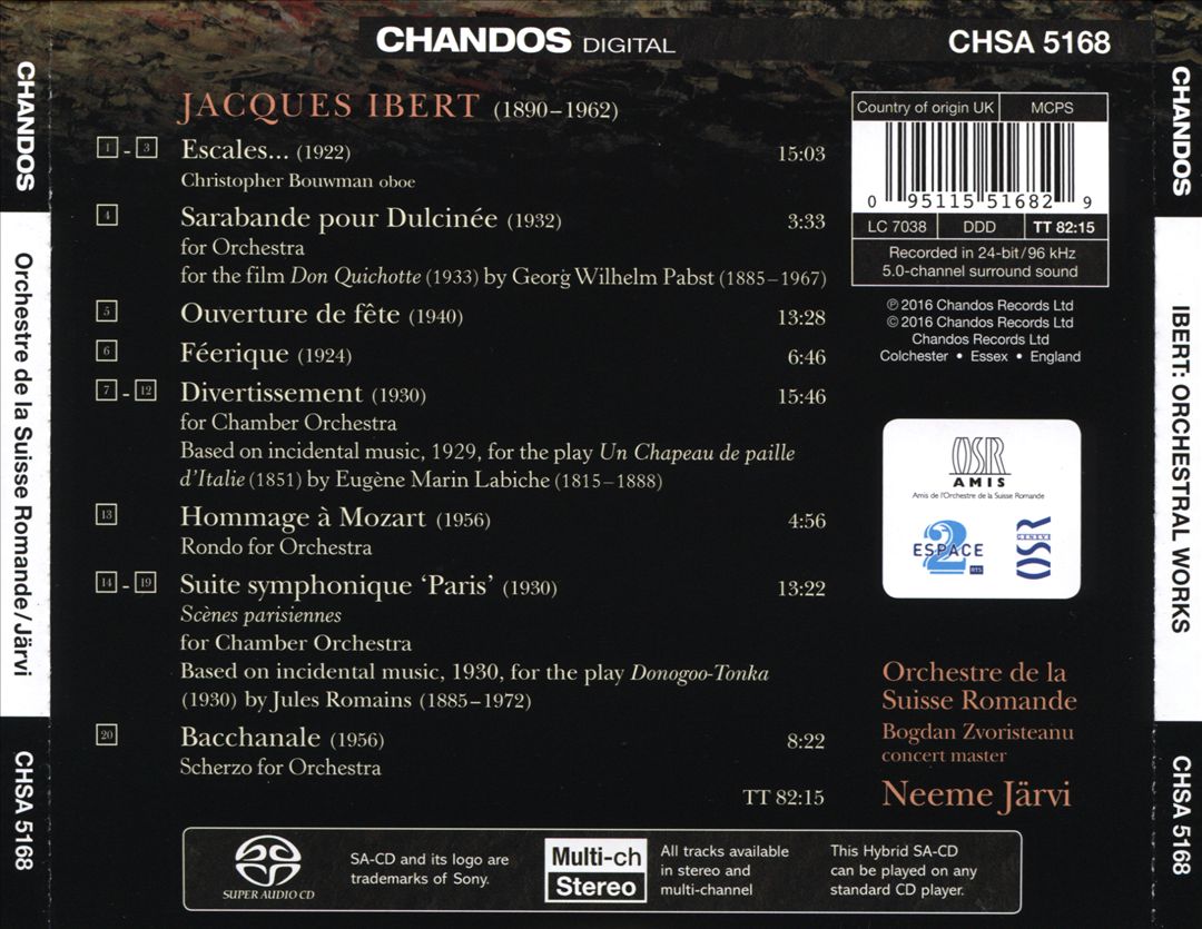 Neeme Järvi conducts Ibert cover art