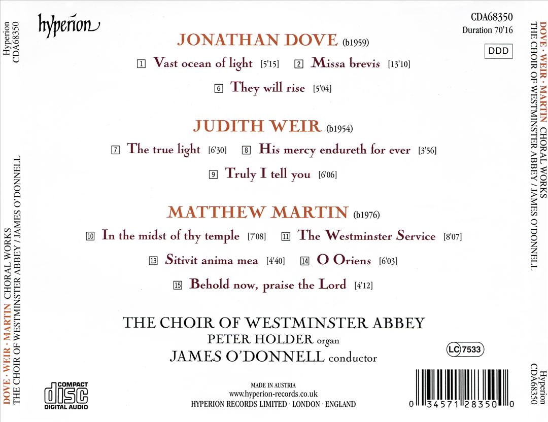 Dove, Weir, Martin cover art