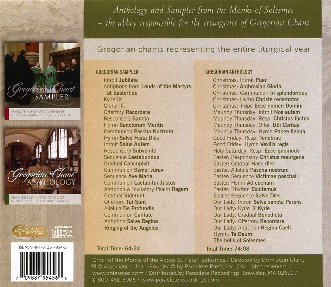 Gregorian Chant: Anthology & Sampler cover art