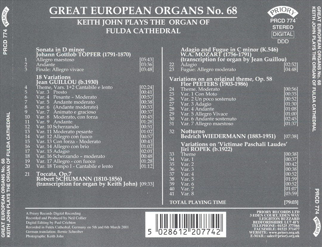 Great European Organs No. 68 cover art