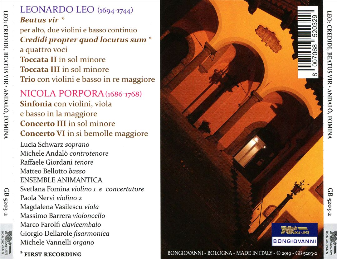 Leonardo Leo, Nicola Porpora: Maestri a Sant'Onofrio cover art