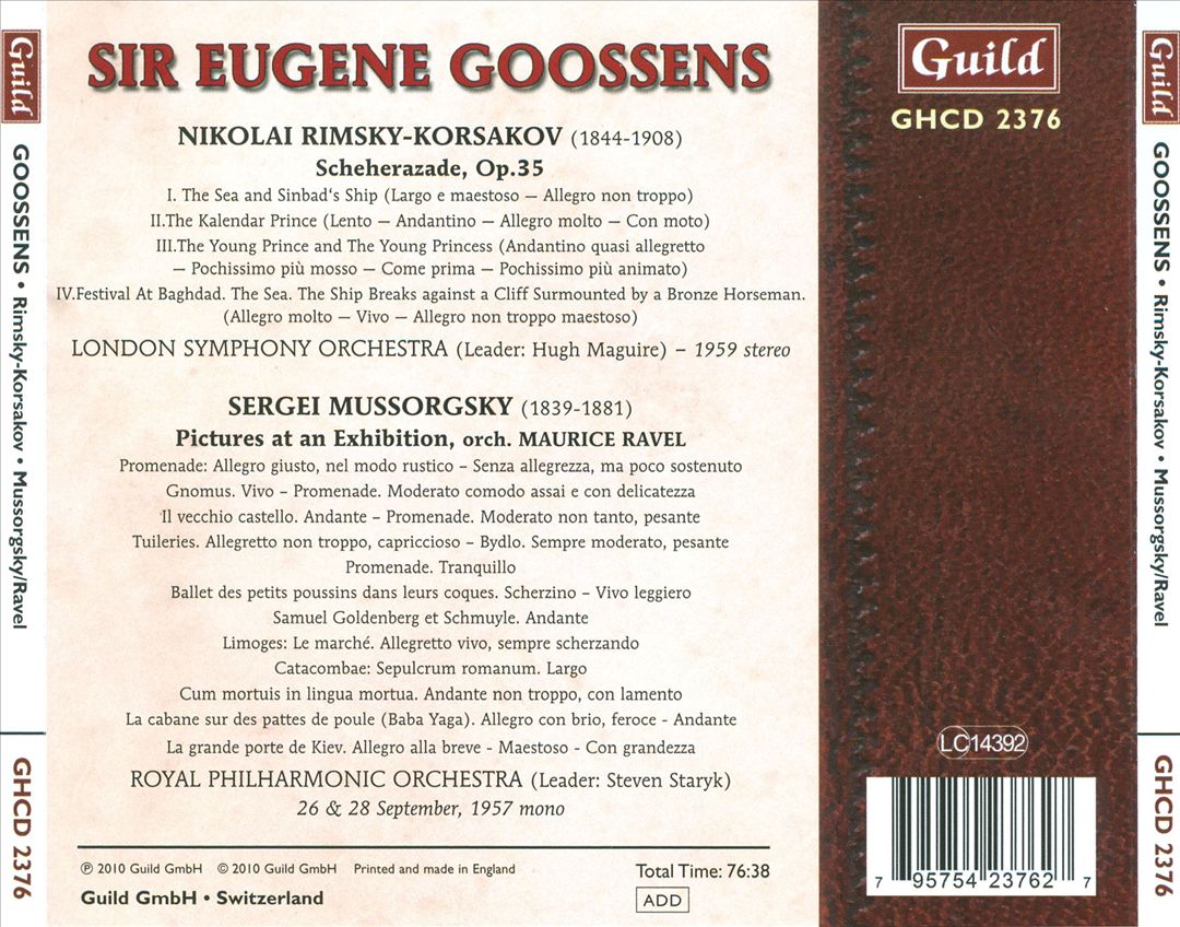 Rimsky-Korsakov: Scheherazade; Mussorgsky: Pictures at an Exhibition cover art