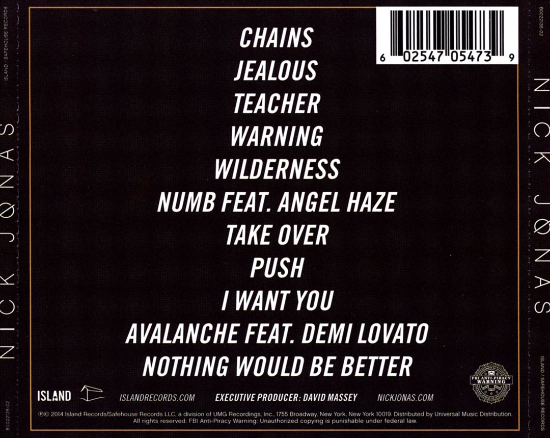 Nick Jonas cover art