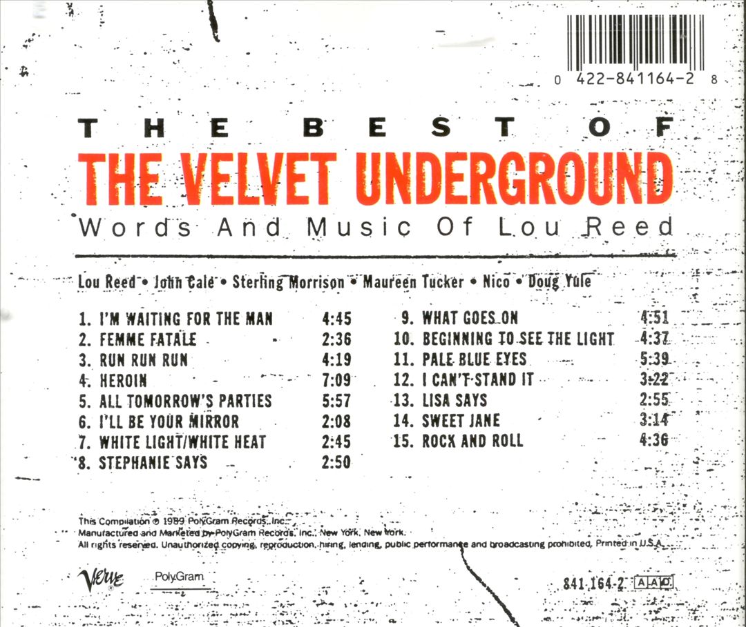 Best of the Velvet Underground: Words and Music of Lou Reed cover art