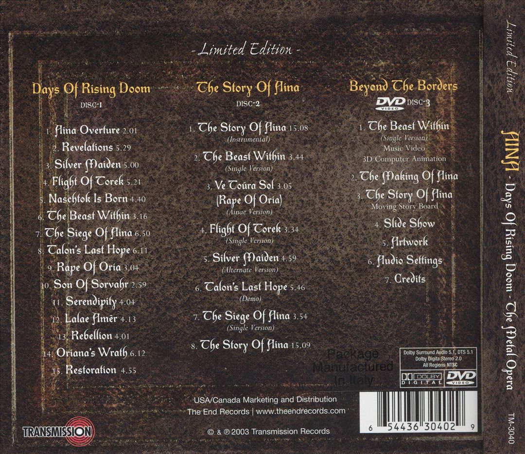 Days of Rising Doom -- The Metal Opera cover art