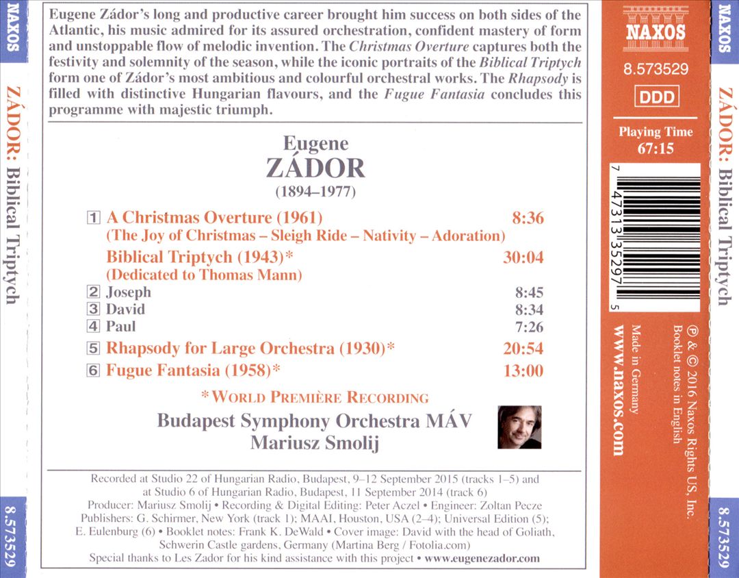 Eugene Zador: Biblical Triptych cover art