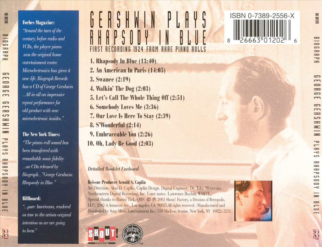 Gershwin Plays Rhapsody in Blue: First Recording 1924 from Rare Piano Rolls cover art