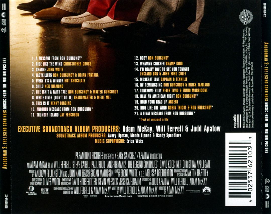 Anchorman 2: The Legend Continues: Music From the Motion Picture cover art