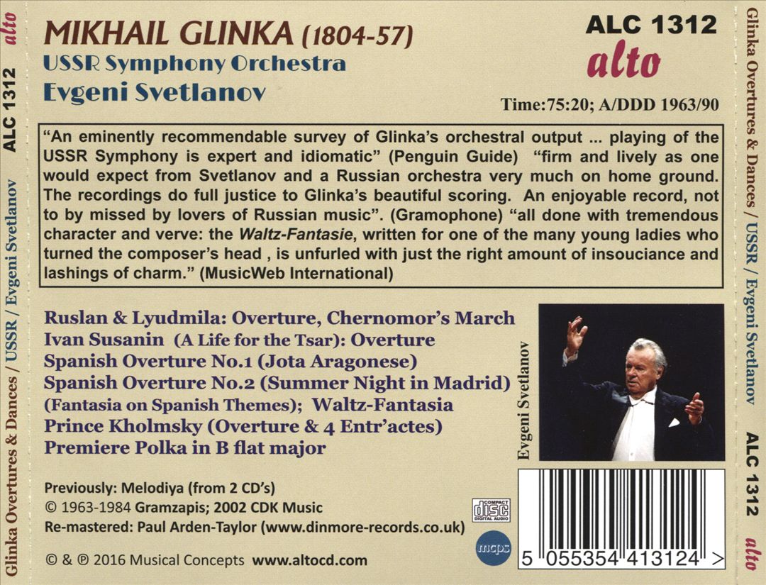Glinka: Overtures & Dances cover art