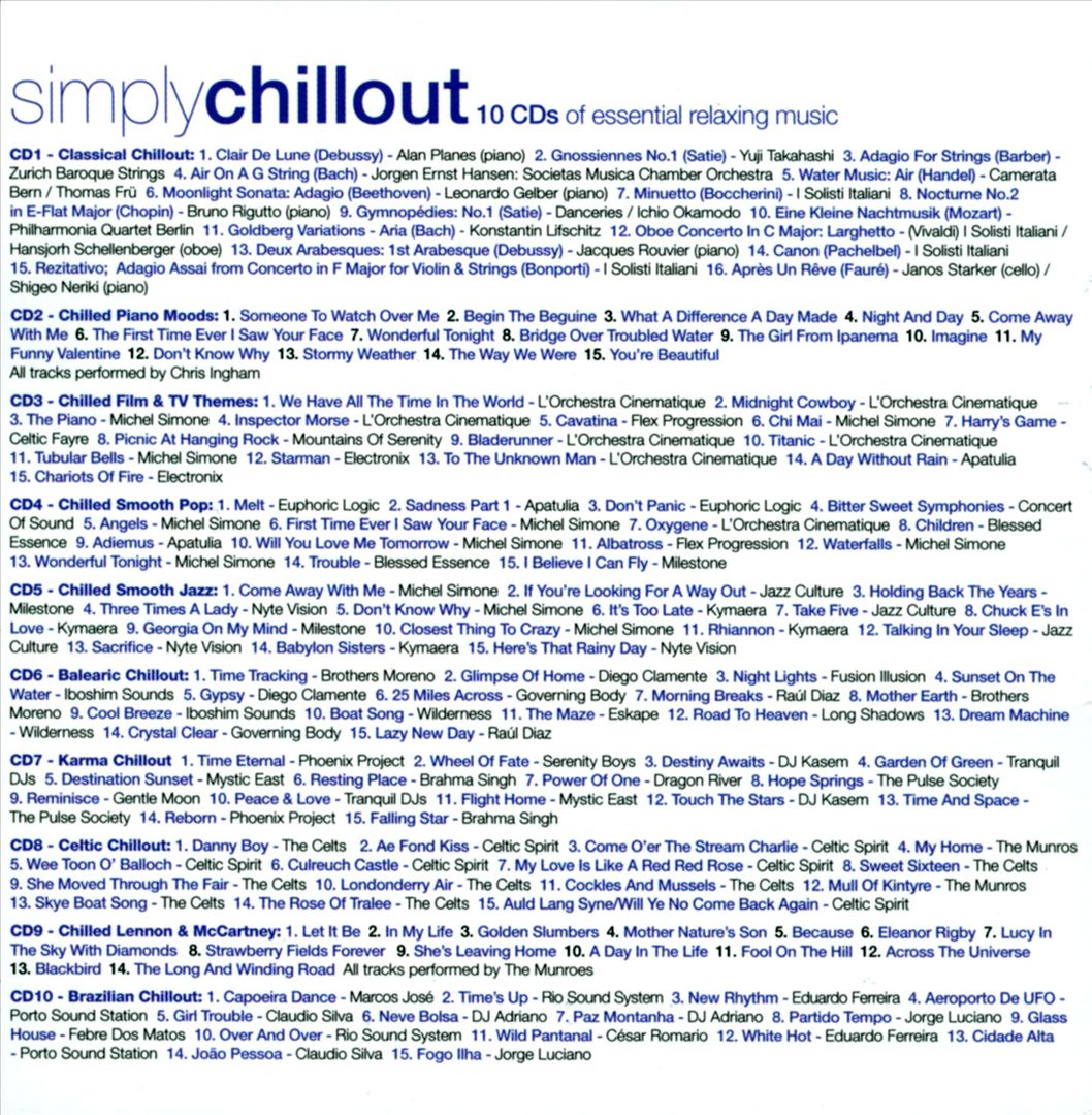 Simply Chillout [10 CD] cover art