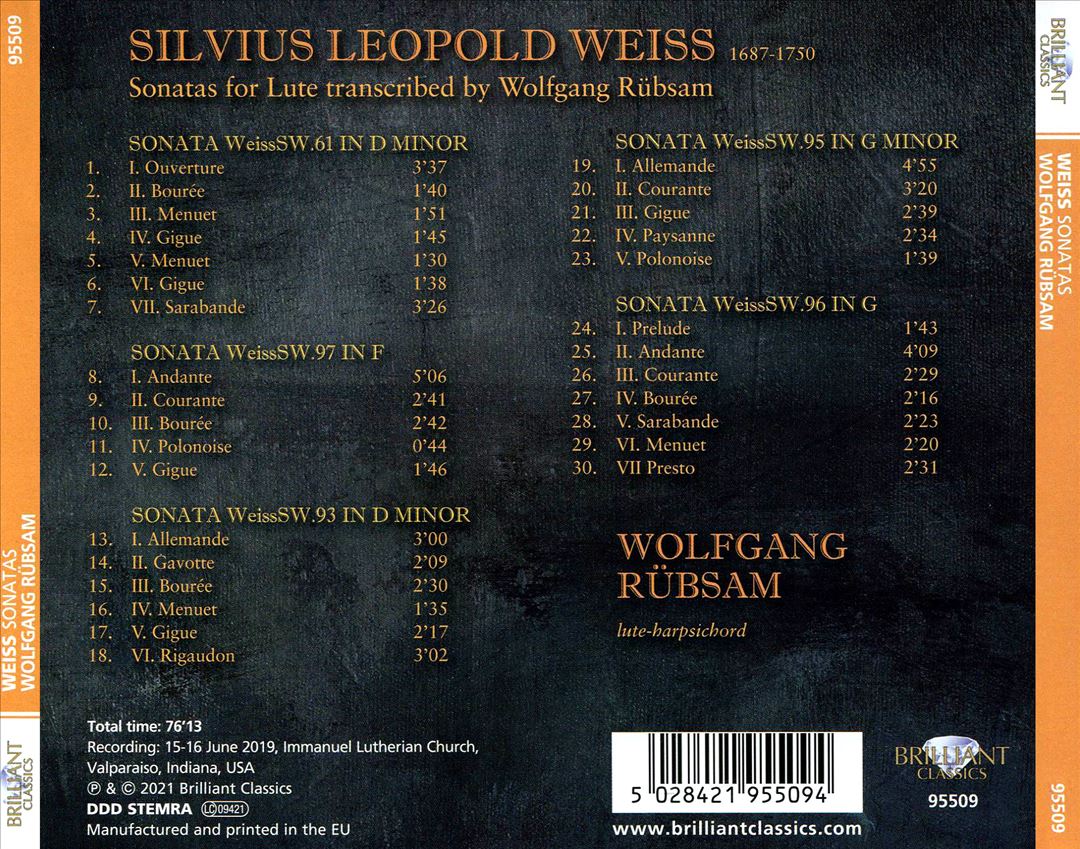 Weiss: Sonatas cover art