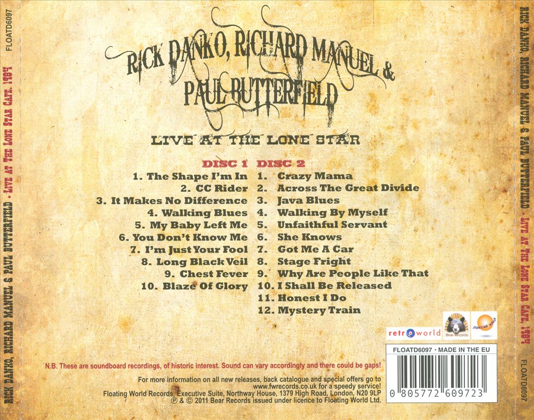 Live At The Lone Star 1984 cover art