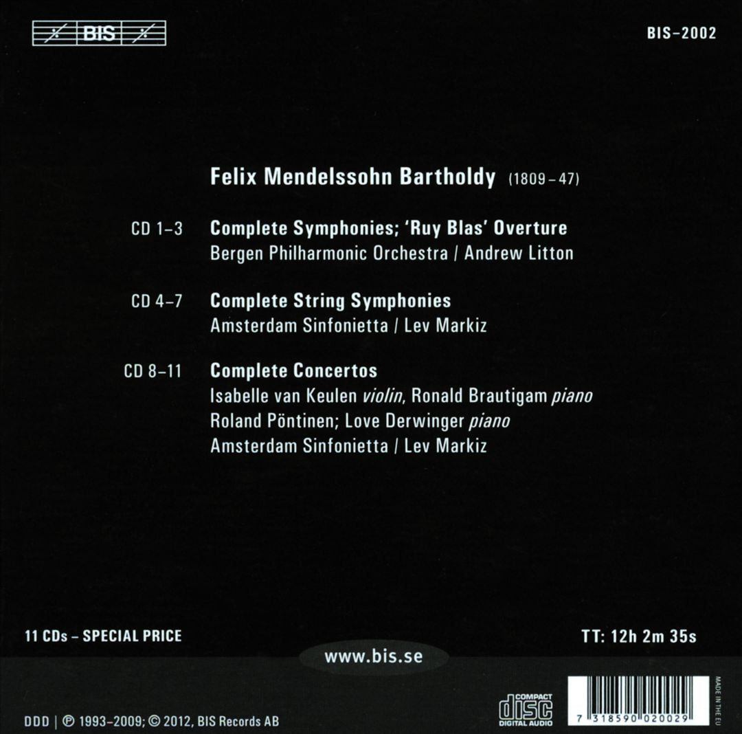 Mendelssohn: The Complete Symphonies, Concertos, String Symphonies cover art