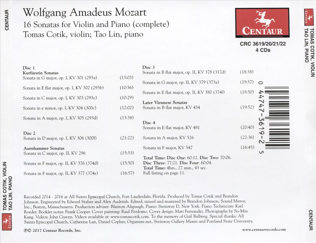 Mozart: 16 Sonatas for Violin and Piano cover art