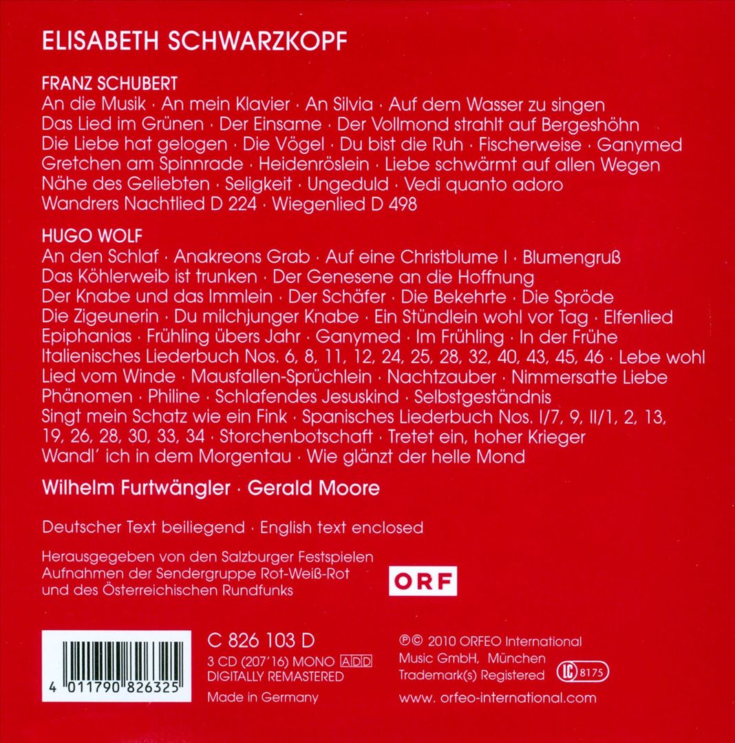 Schubert, Wolf: Lieder cover art