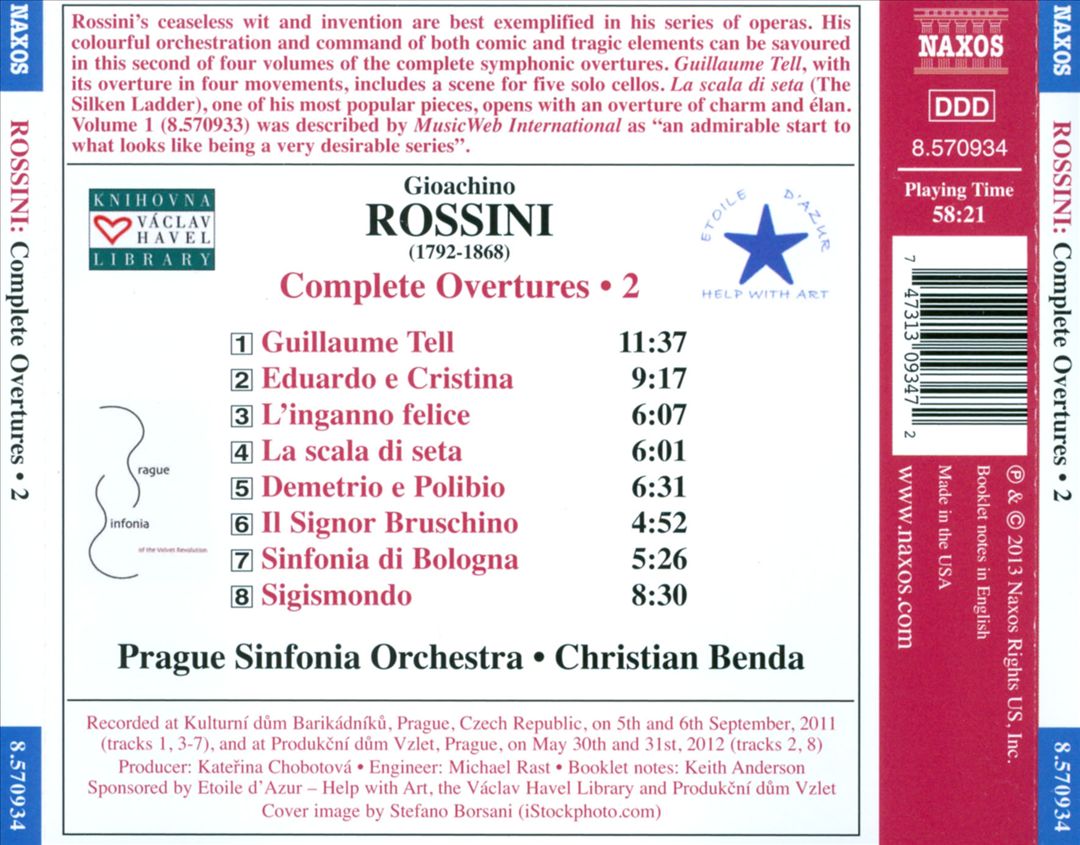 Rossini: Complete Overtures, Vol. 2 - William Tell; The Silken Ladder; Il Signor Bruschino cover art