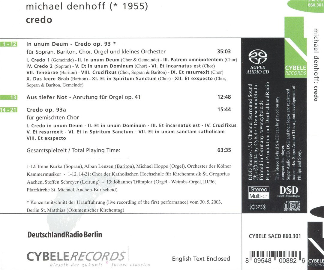 Michael Denhoff: Credo  cover art