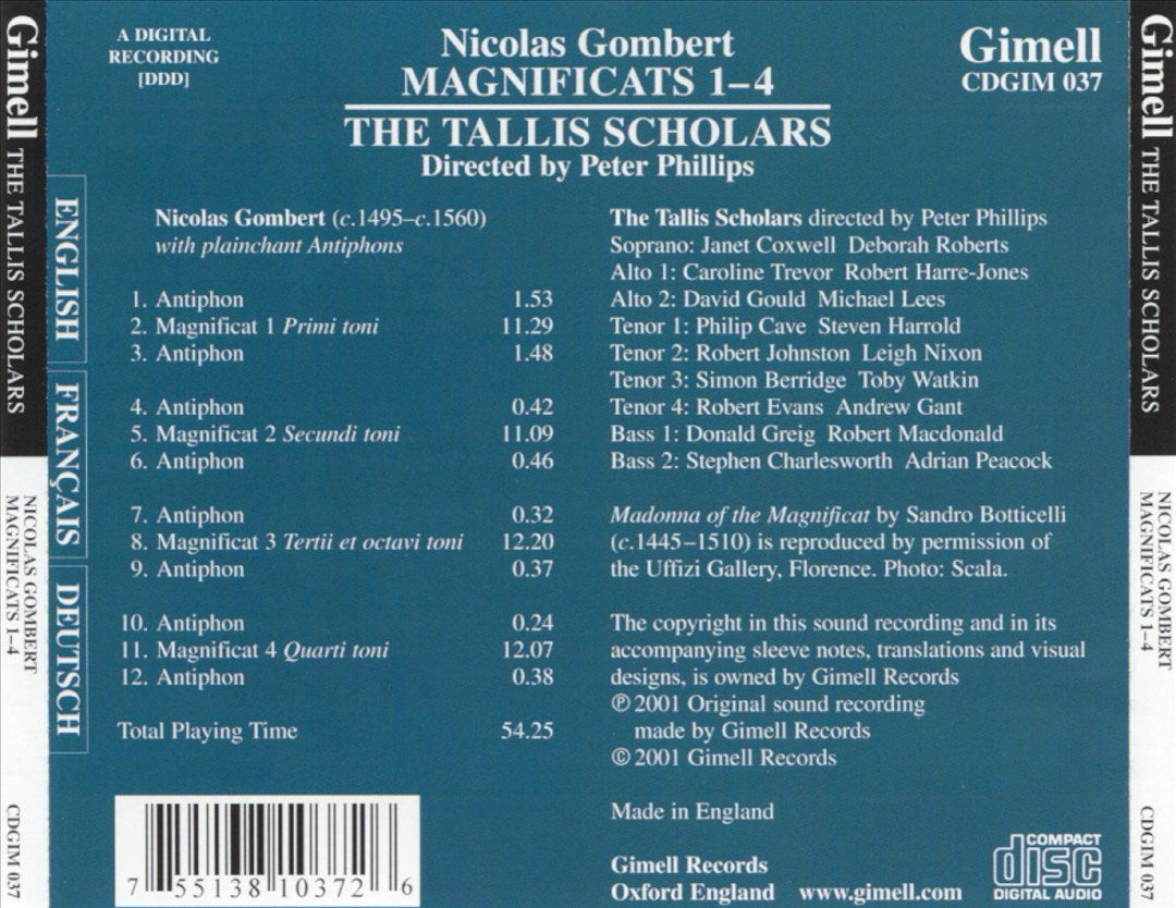Nicolas Gombert: Magnificats 1-4 cover art