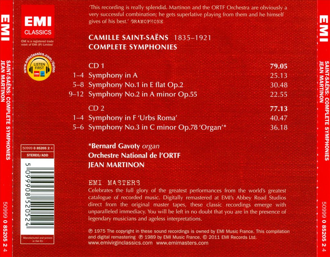 Saint-Saens: Complete Symphonies cover art