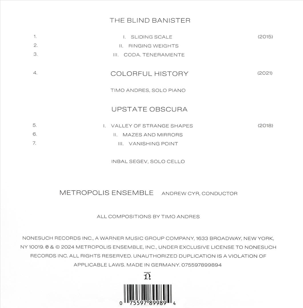 Timo Andres: The Blind Banister cover art