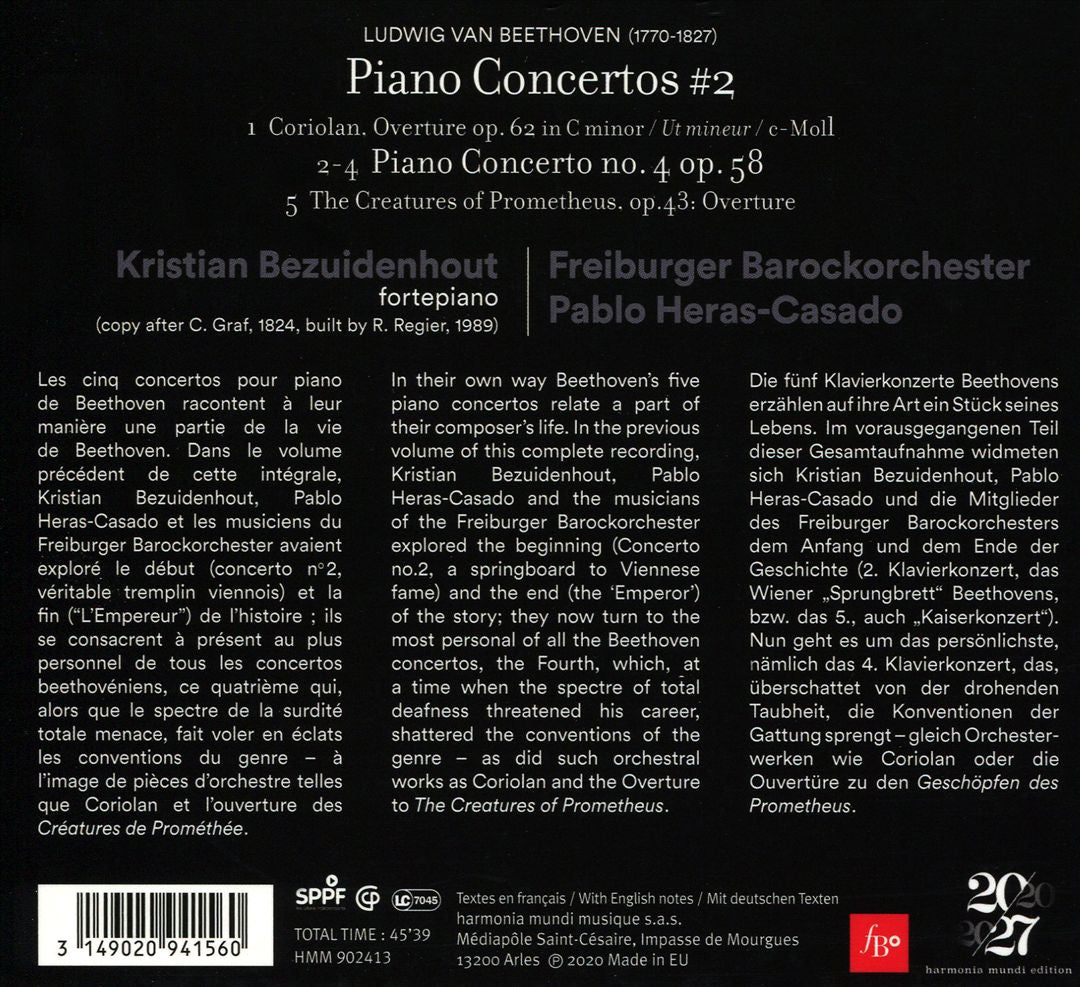 Beethoven: Piano Concerto No. 4; Coriolan & Die Geschöpfe des Prometheus Overtures cover art