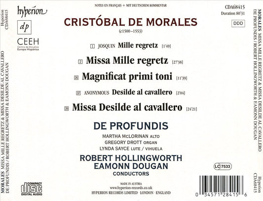 Morales: Missa Desilde al Cavallero; Missa Mille Regretz; Magnificat Primi Toni cover art