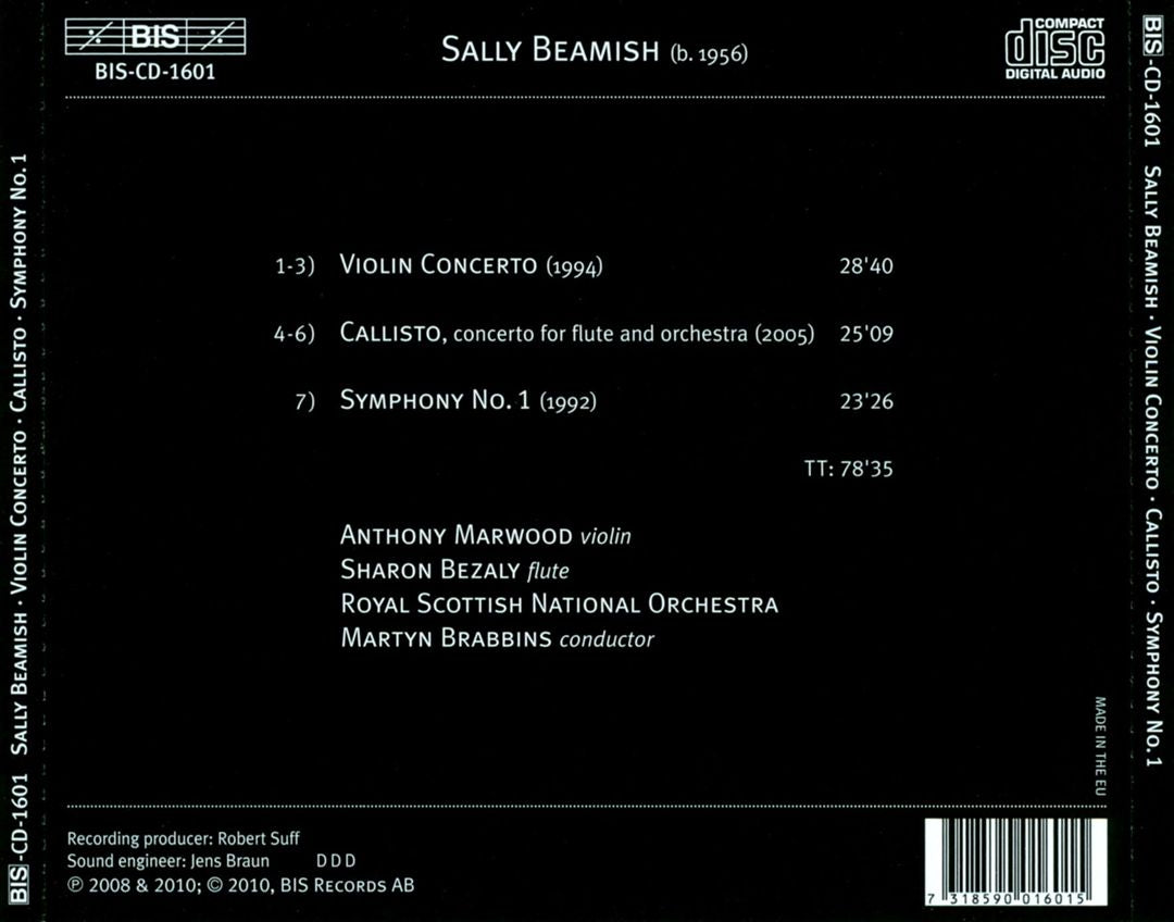 Sally Beamish: Violin Concerto; Callisto; Symphony No. 1 cover art